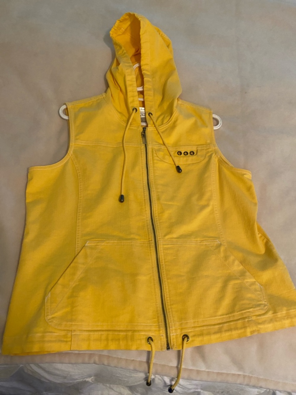 Christopher & Banks Yellow Hooded Vest